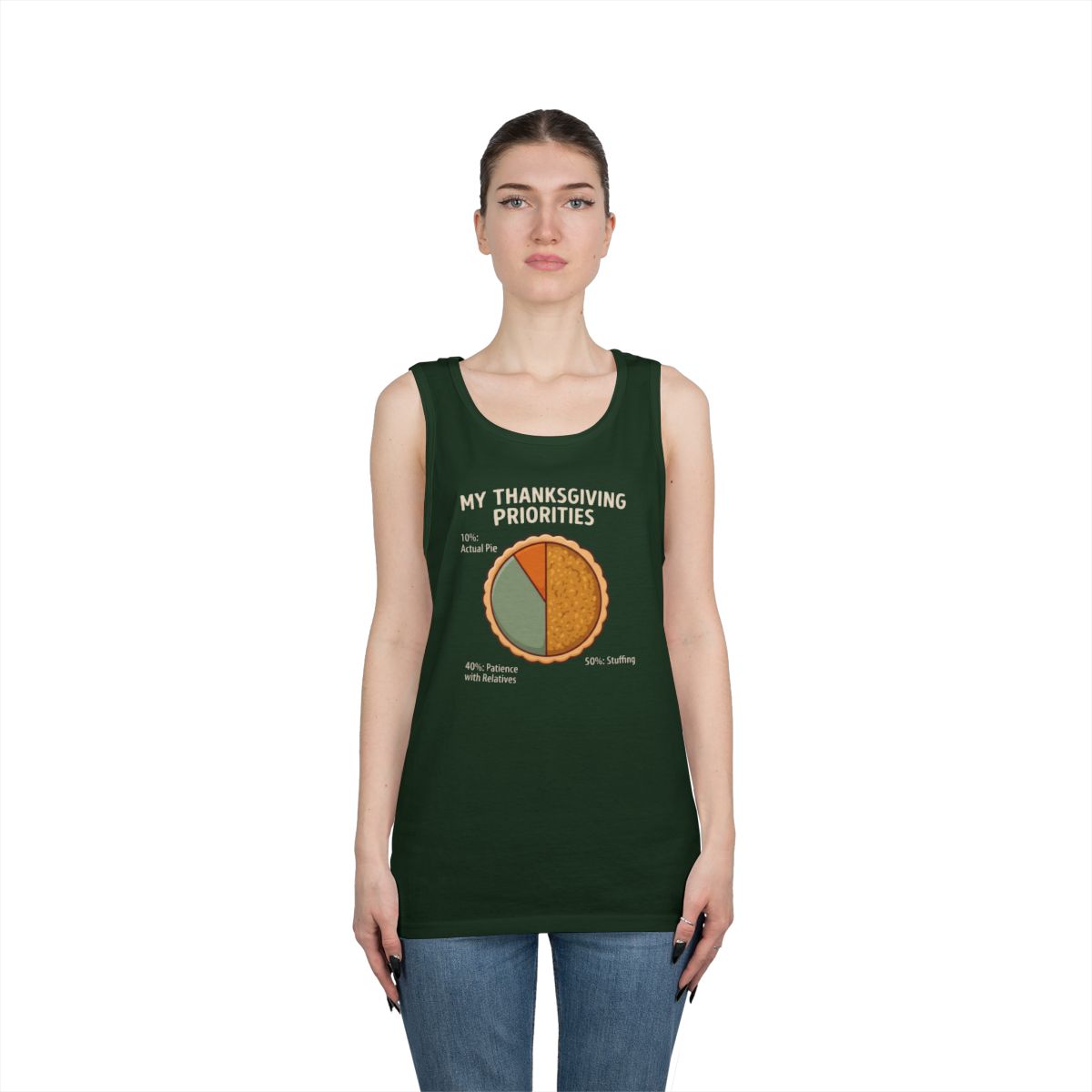 Color: Forest Green | My Thanksgiving Priorites Tank Top