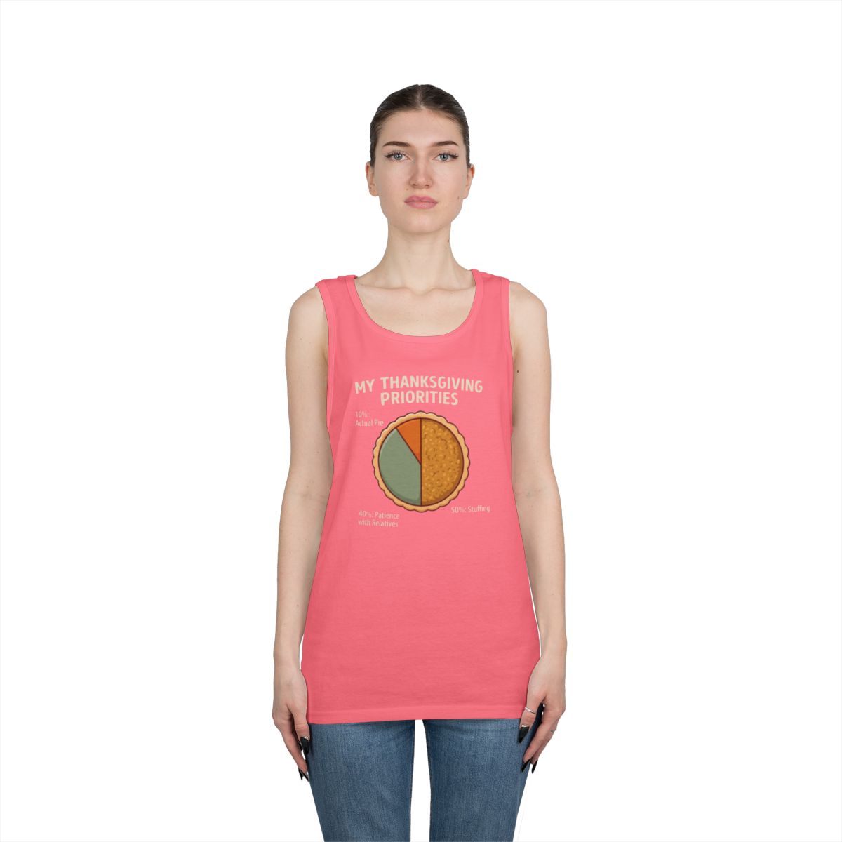 Color: Safety Pink | My Thanksgiving Priorites Tank Top