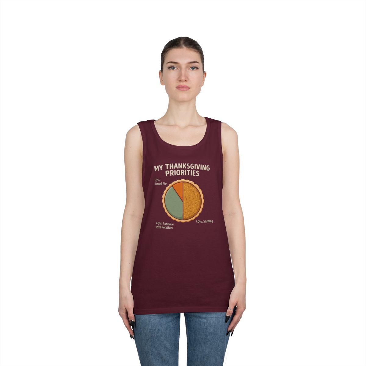 Color: Maroon | My Thanksgiving Priorites Tank Top