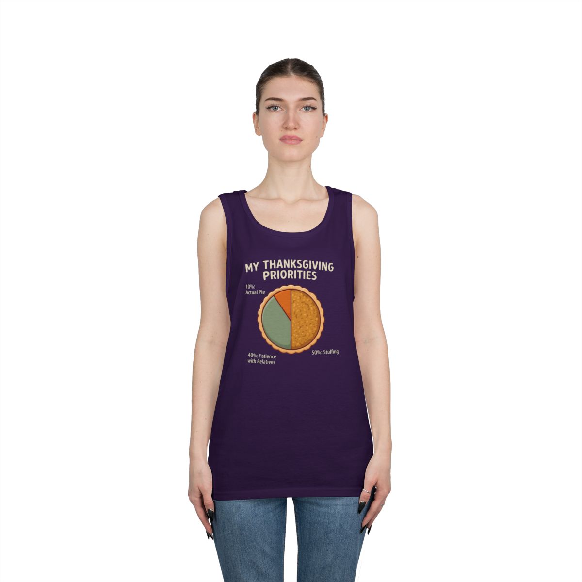 Color: Purple | My Thanksgiving Priorites Tank Top