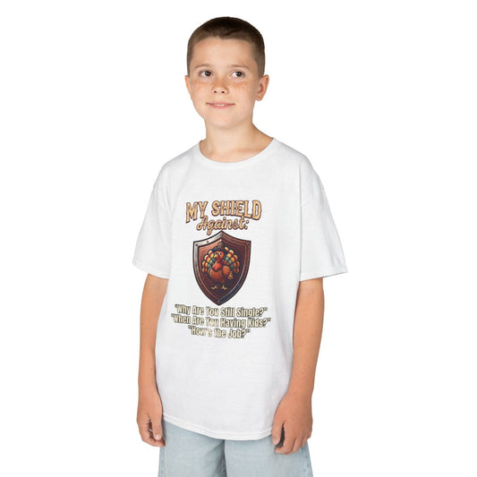 Color: White | My Thanksgiving Shield Kids Tee