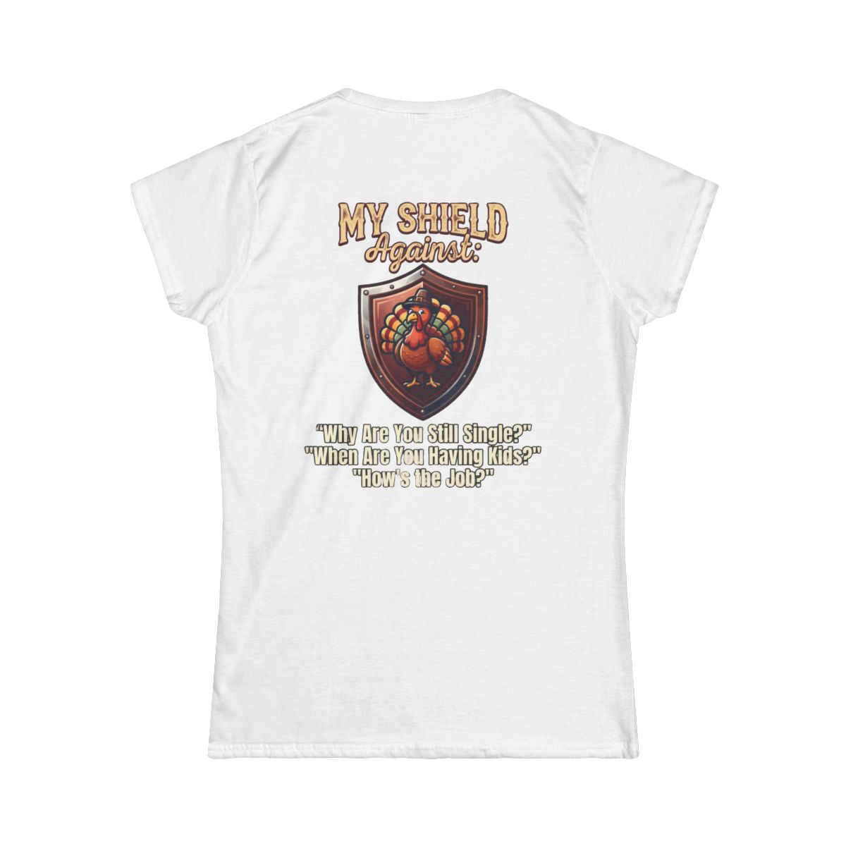 Color: White | My Thanksgiving Shield Women's Tee