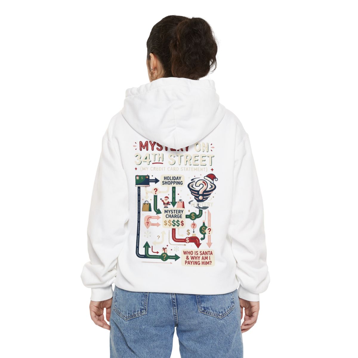 Color: White | Mystery On 34th Street Garment-Dyed Hoodie