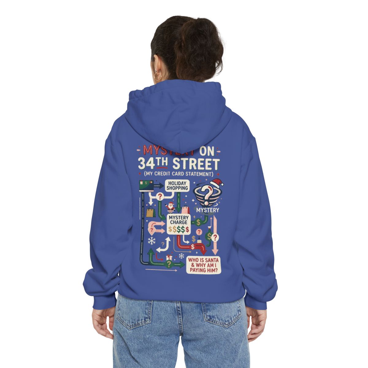 Color: Flo Blue | Mystery On 34th Street Garment-Dyed Hoodie