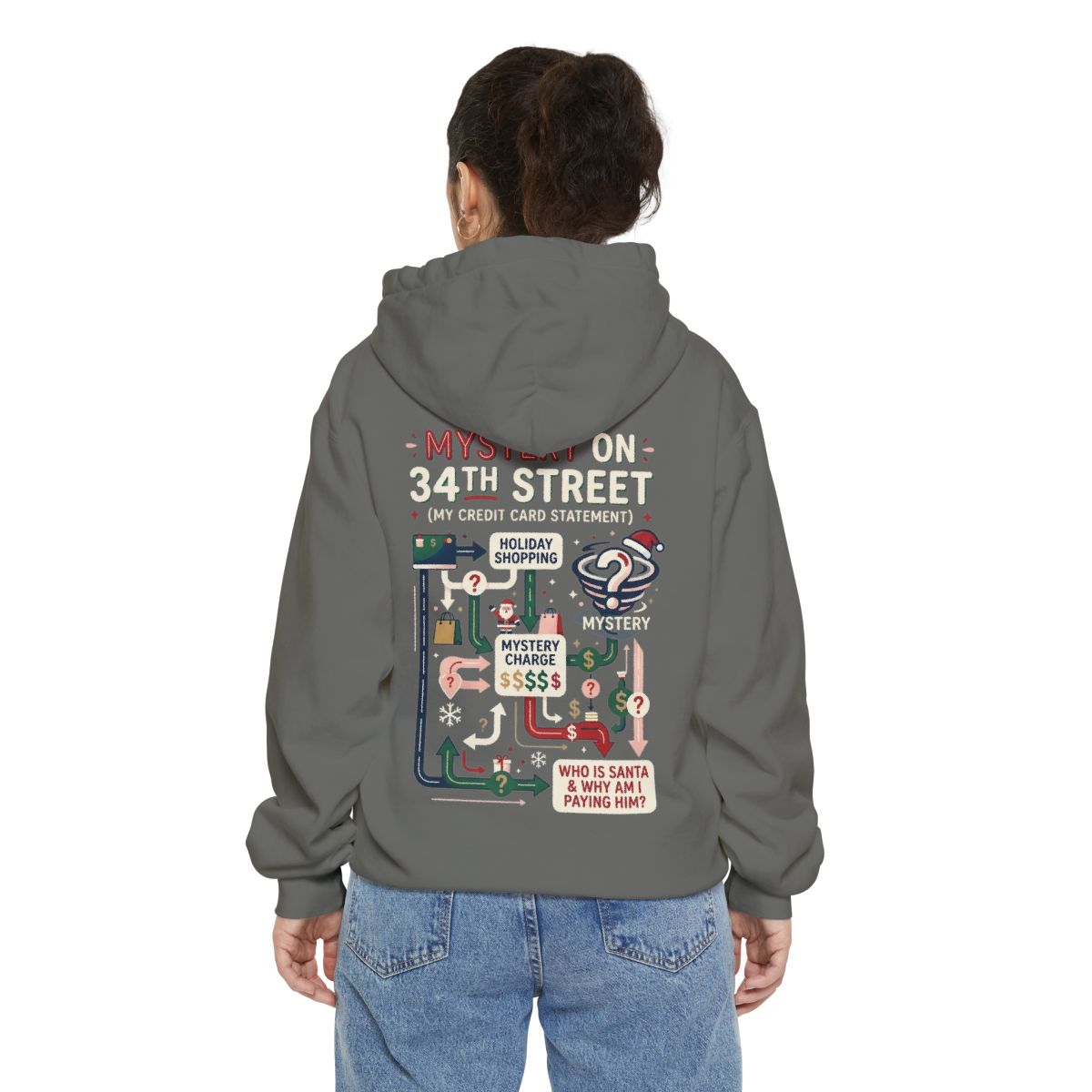 Color: Grey | Mystery On 34th Street Garment-Dyed Hoodie