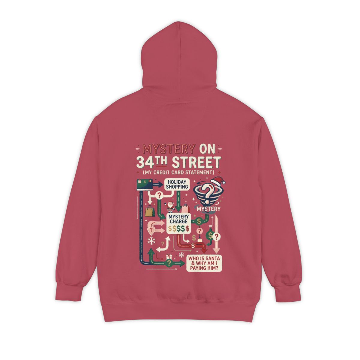 Color: Crimson | Mystery On 34th Street Garment-Dyed Hoodie