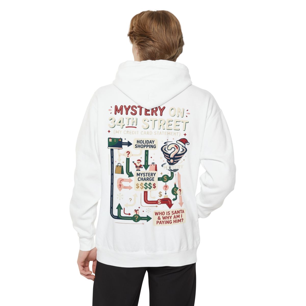 Color: White | Mystery On 34th Street Garment-Dyed Hoodie