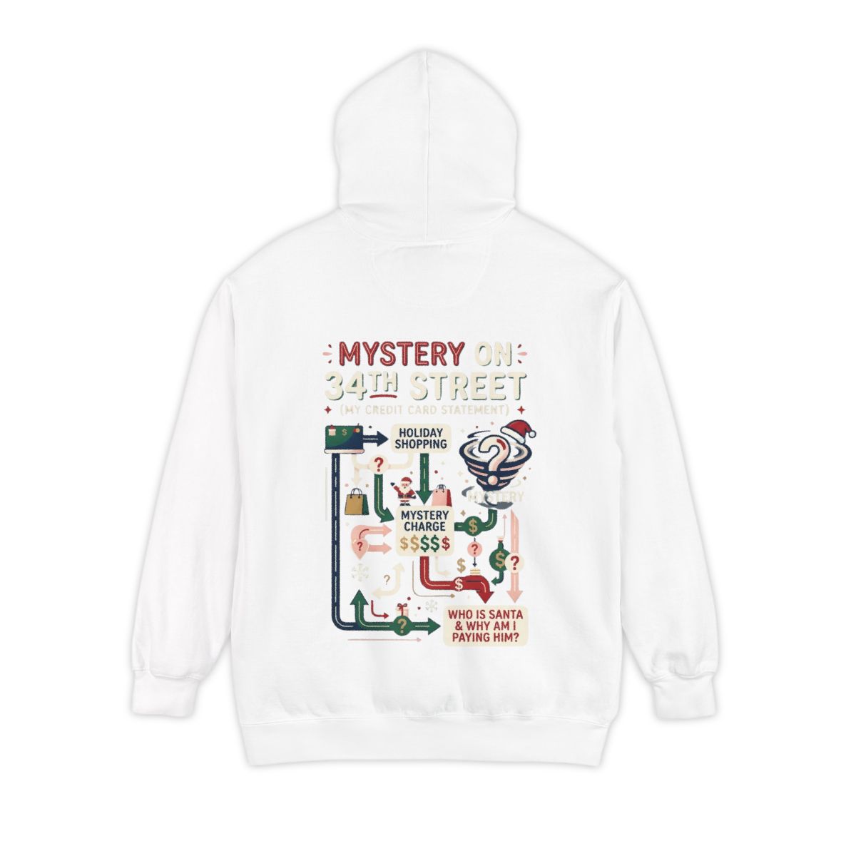 Color: White | Mystery On 34th Street Garment-Dyed Hoodie