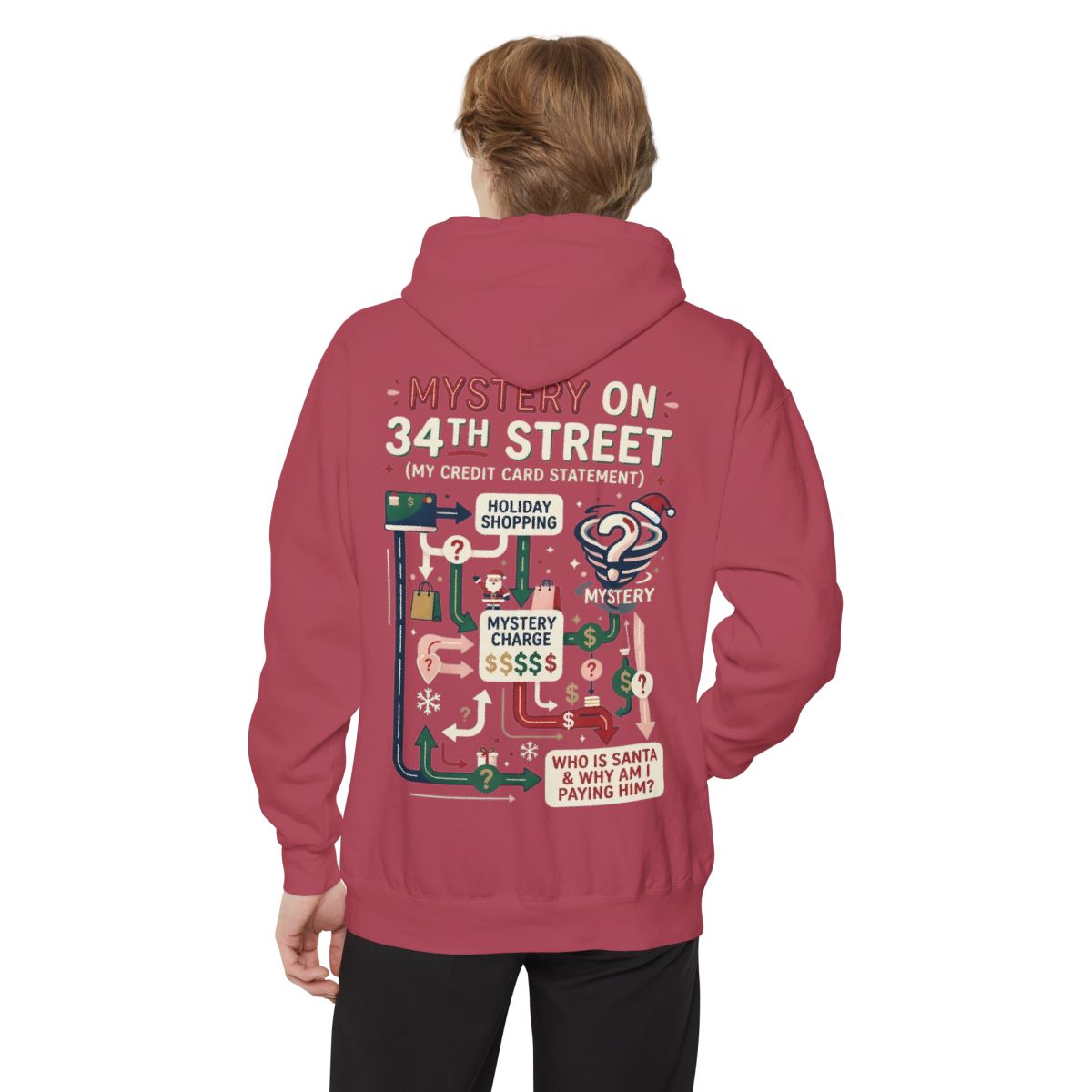 Color: Crimson | Mystery On 34th Street Garment-Dyed Hoodie