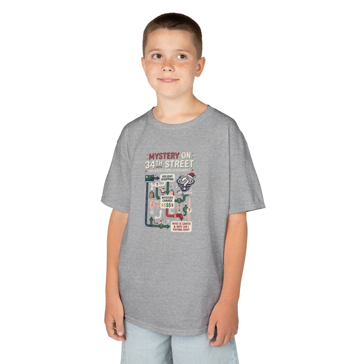 Color: Sport Grey | Mystery On 34th Street Kids Tee