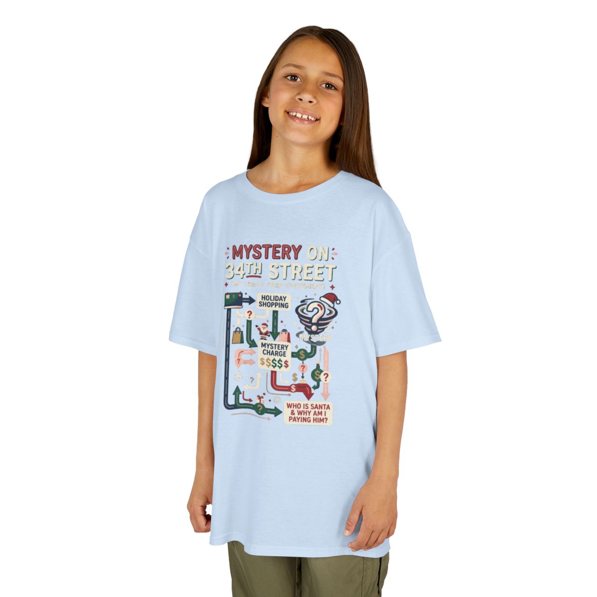 Color: Light Blue | Mystery On 34th Street Kids Tee