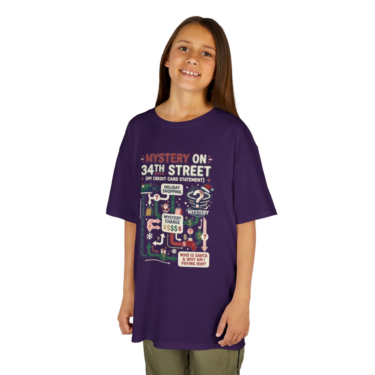 Color: Purple | Mystery On 34th Street Kids Tee