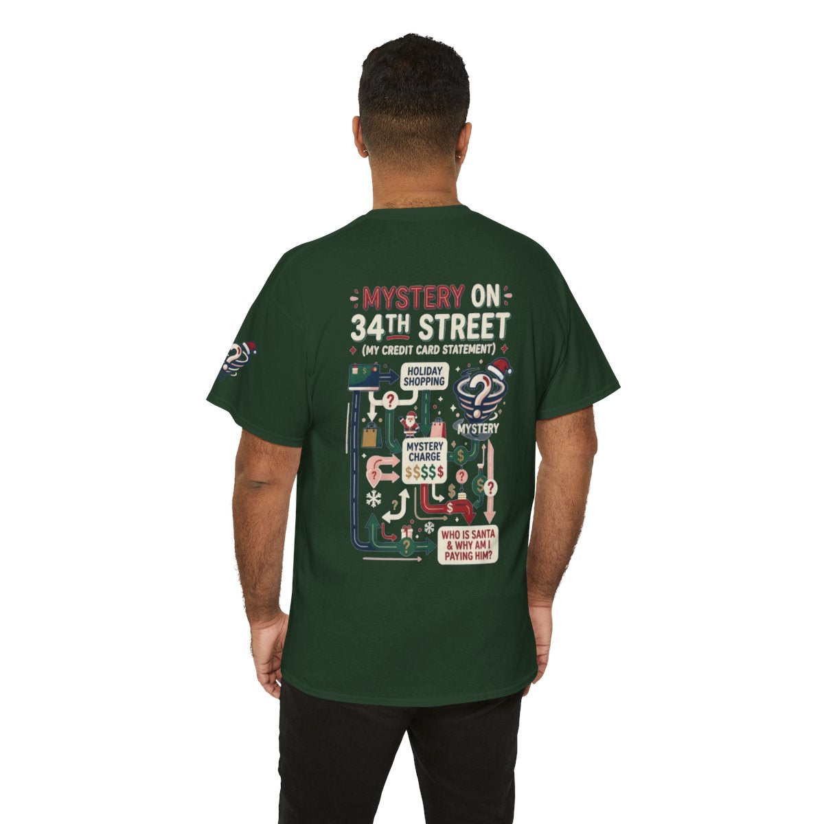 Color: Forest Green | Mystery On 34th Street Premium Graphic Tee