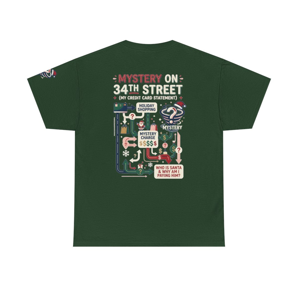 Color: Forest Green | Mystery On 34th Street Premium Graphic Tee
