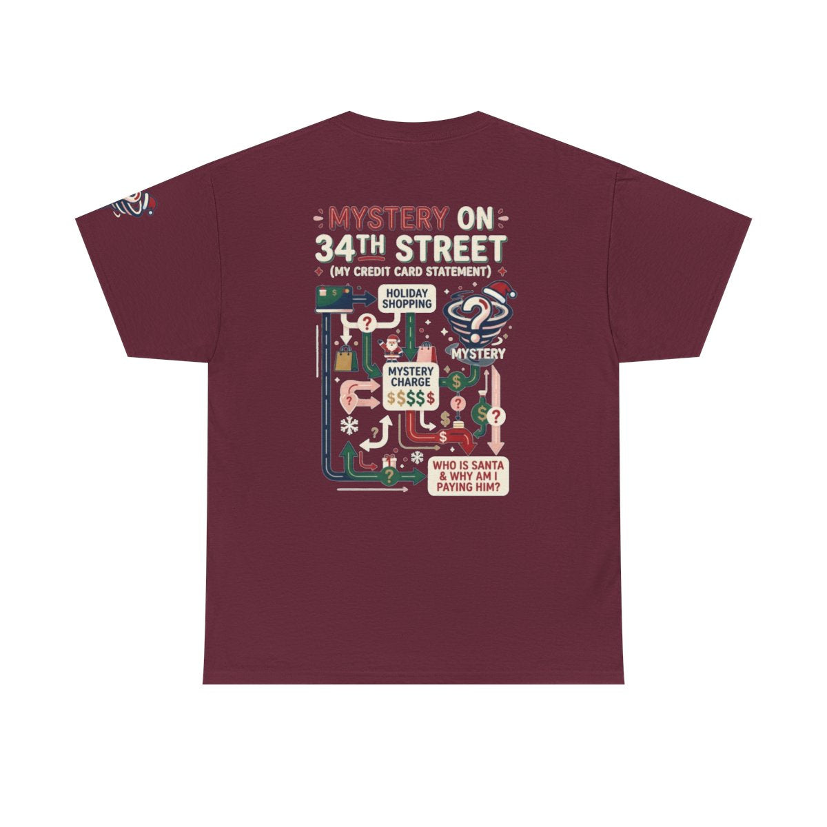 Color: Maroon | Mystery On 34th Street Premium Graphic Tee