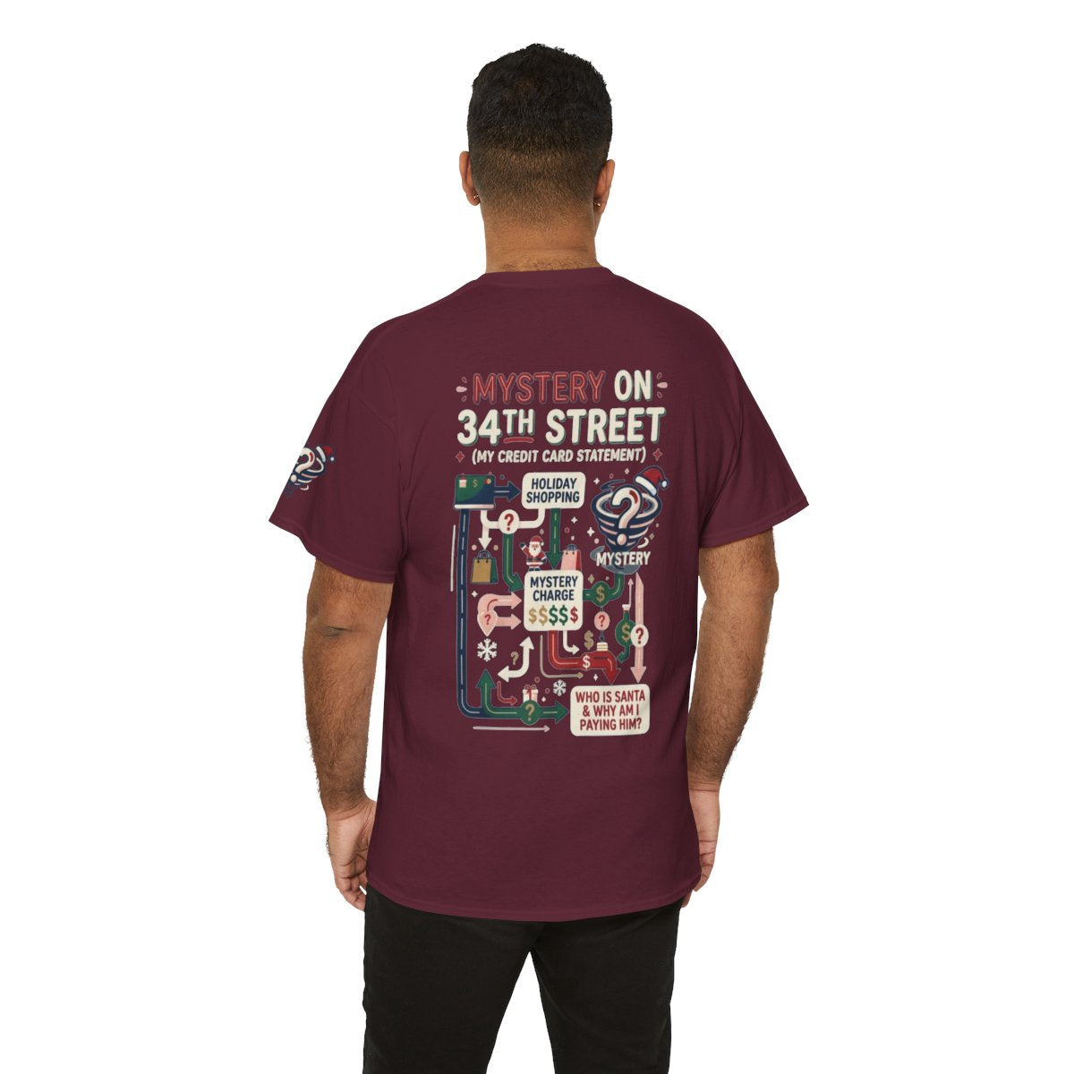 Color: Maroon | Mystery On 34th Street Premium Graphic Tee