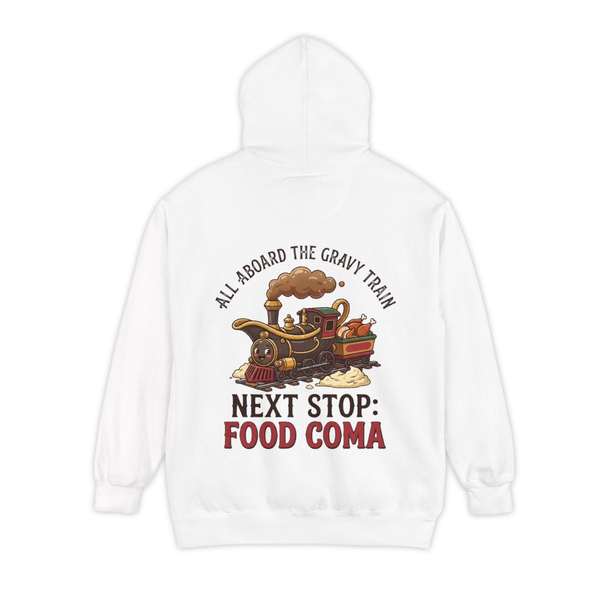 Color: White | Next Stop Food Coma Garment-Dyed Hoodie