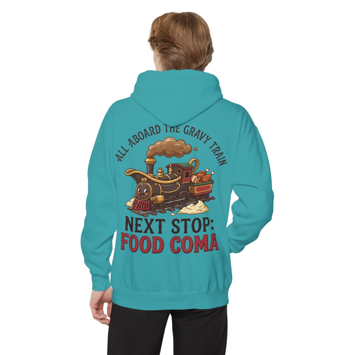 Color: Seafoam | Next Stop Food Coma Garment-Dyed Hoodie