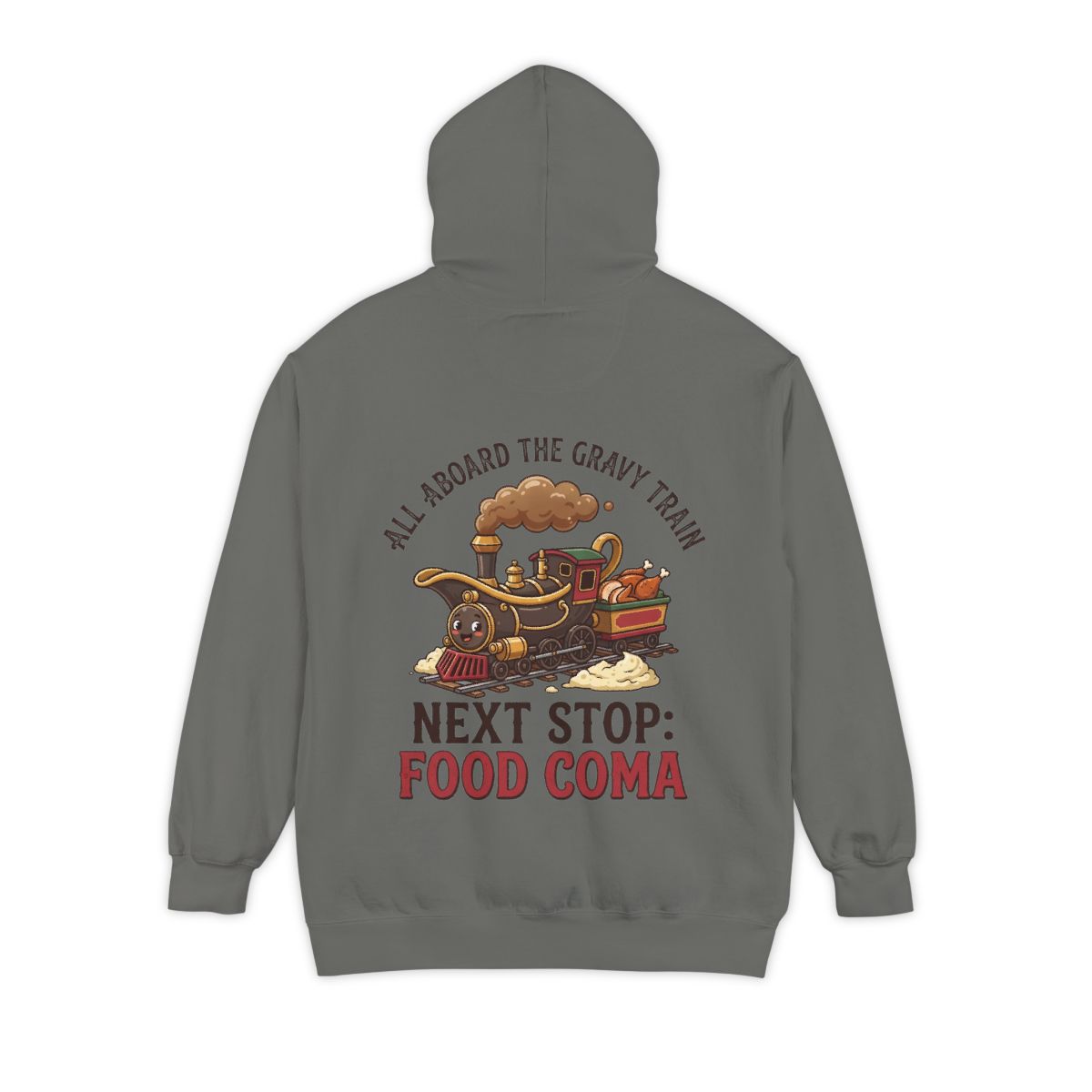 Color: Grey | Next Stop Food Coma Garment-Dyed Hoodie