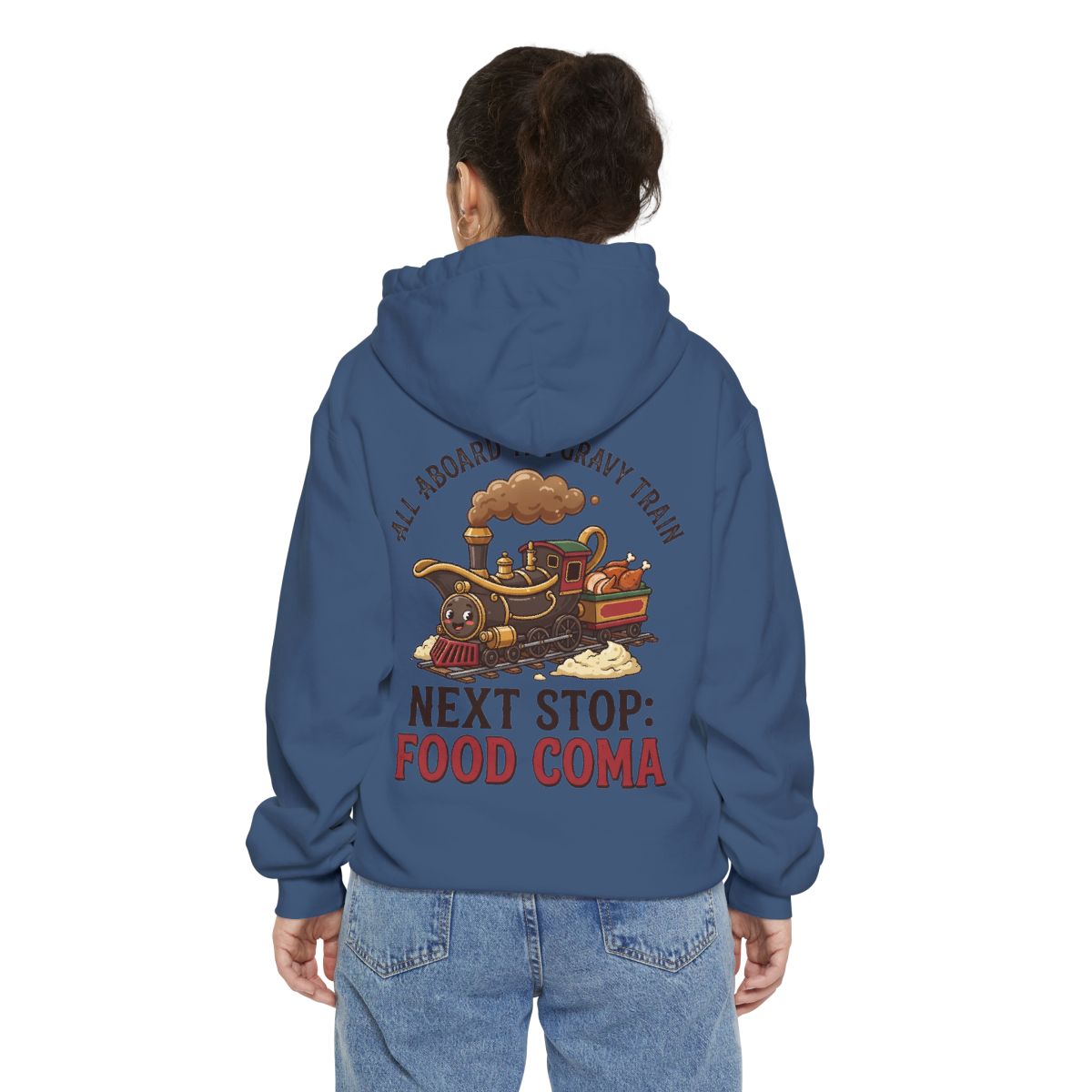 Color: True Navy | Next Stop Food Coma Garment-Dyed Hoodie