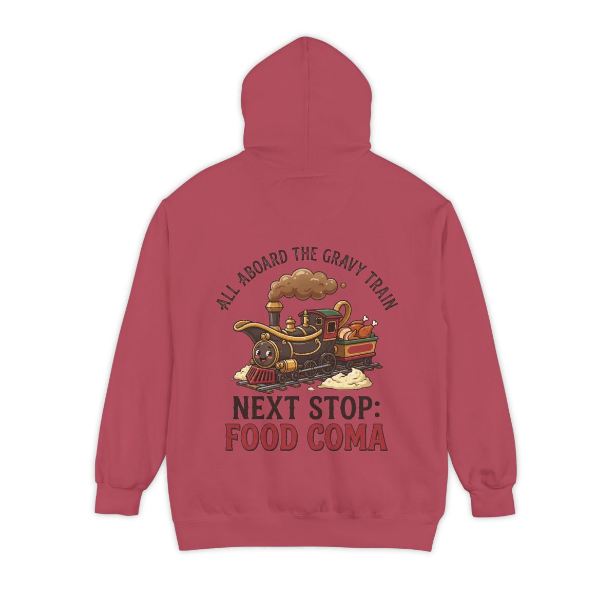 Color: Crimson | Next Stop Food Coma Garment-Dyed Hoodie