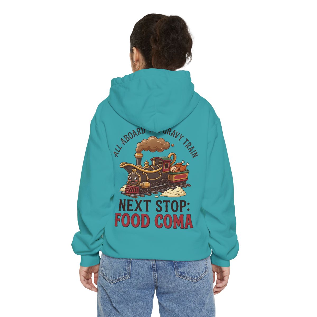 Color: Seafoam | Next Stop Food Coma Garment-Dyed Hoodie