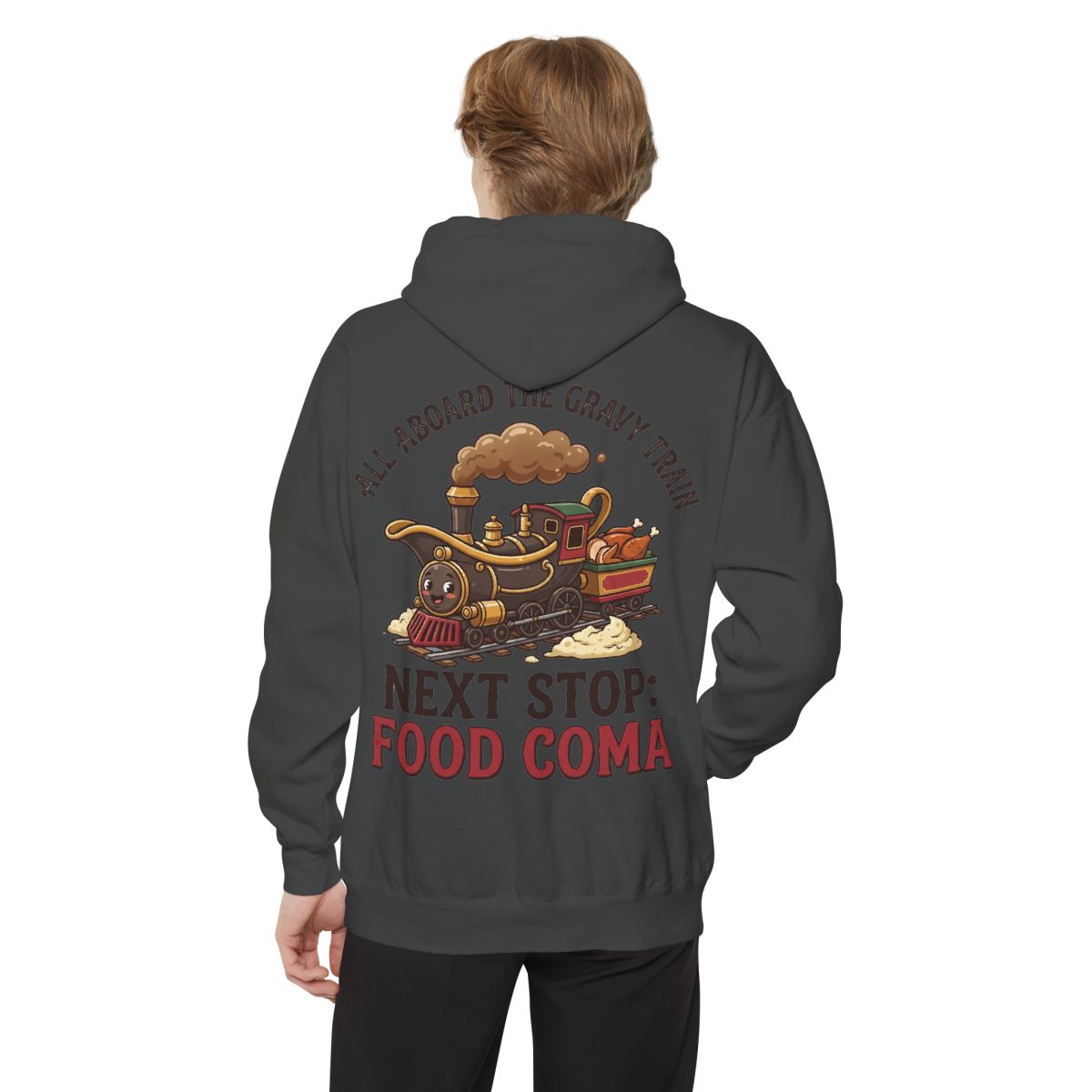 Color: Pepper | Next Stop Food Coma Garment-Dyed Hoodie