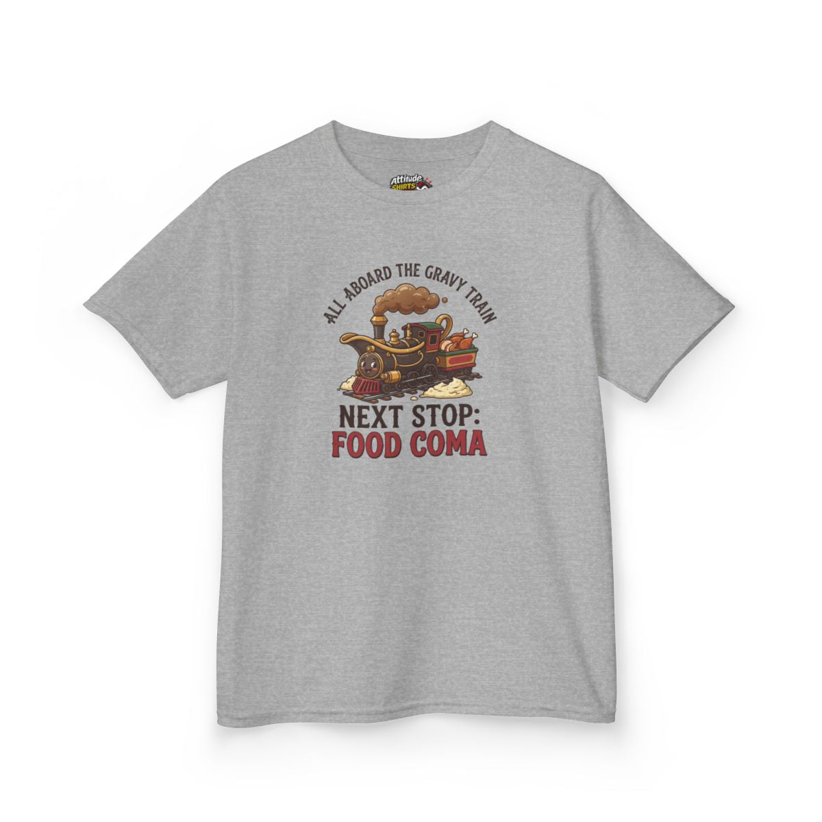 Color: Sport Grey | Next Stop Food Coma Kids Tee