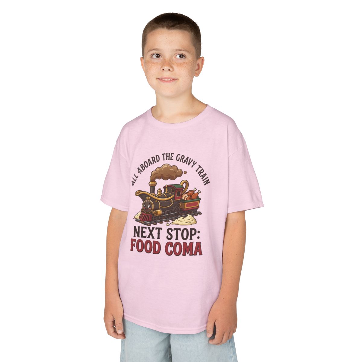 Color: Light Pink | Next Stop Food Coma Kids Tee