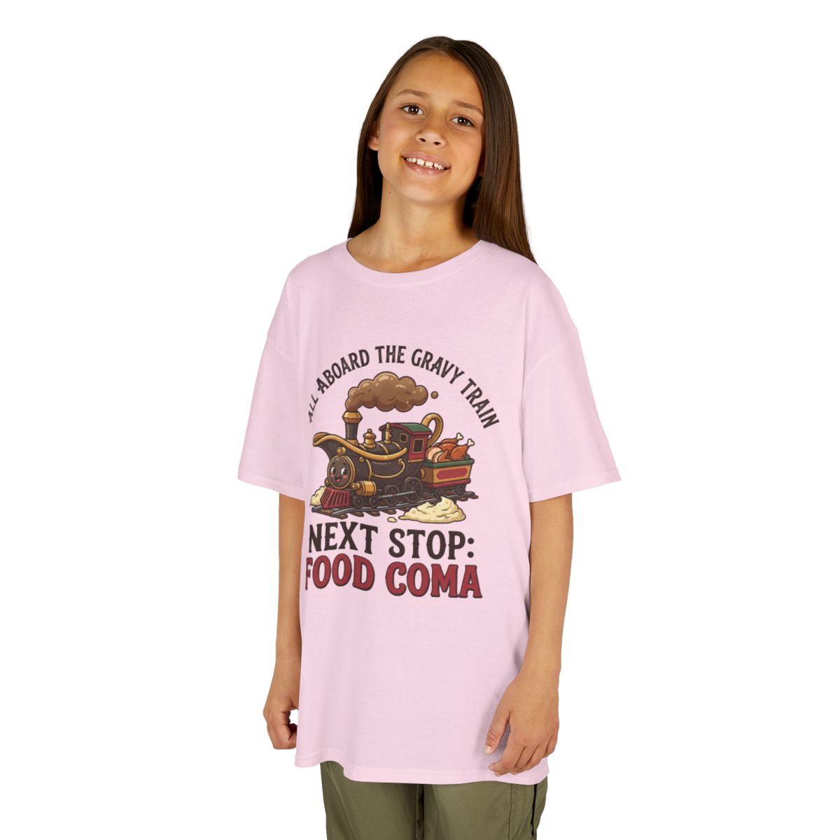 Color: Light Pink | Next Stop Food Coma Kids Tee