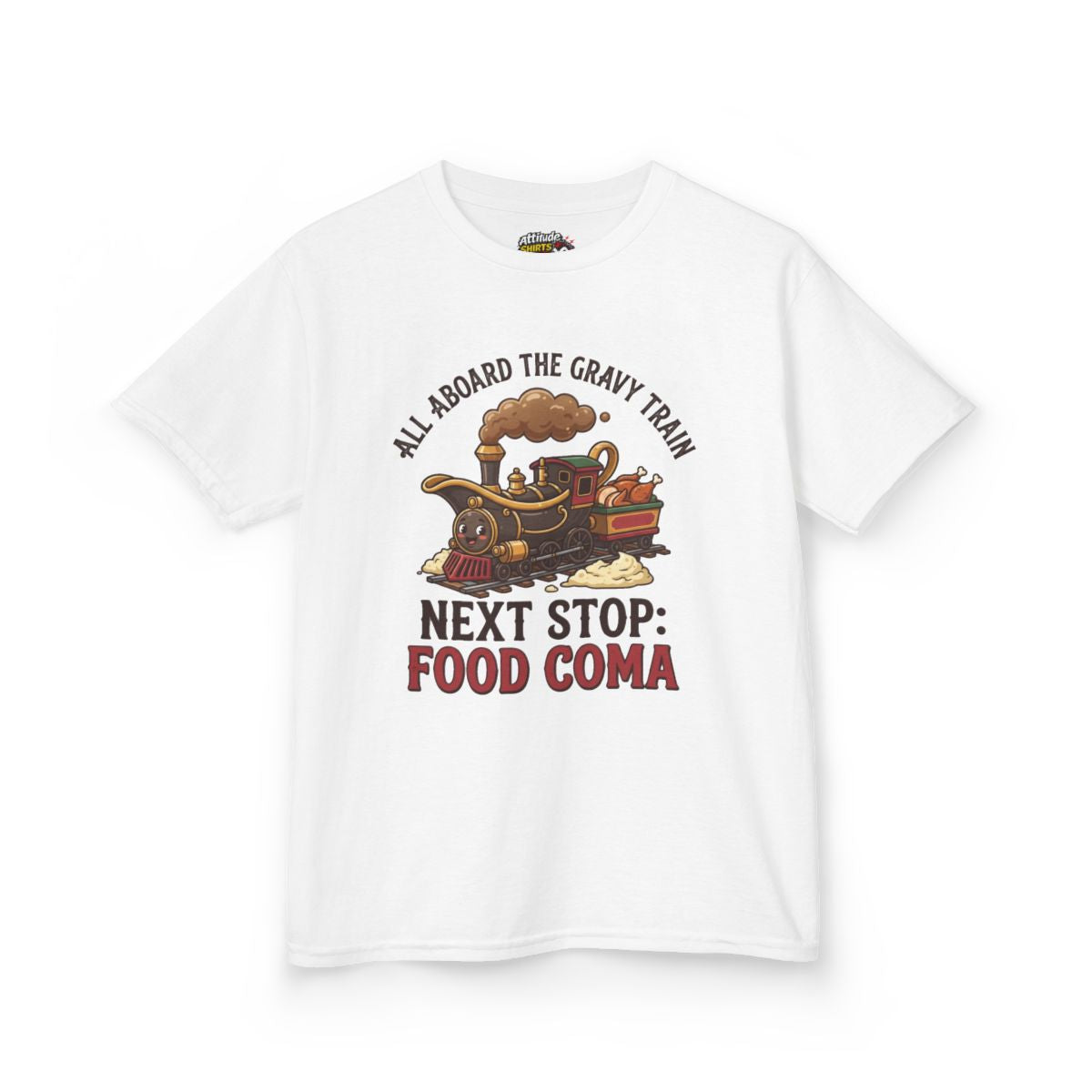 Color: White | Next Stop Food Coma Kids Tee