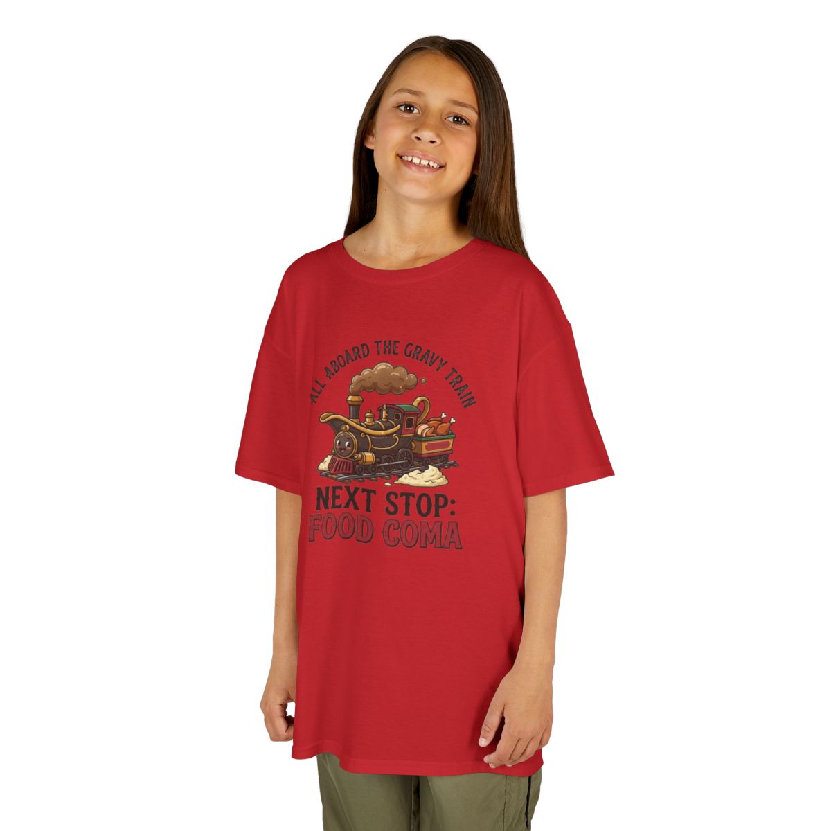 Color: Red | Next Stop Food Coma Kids Tee