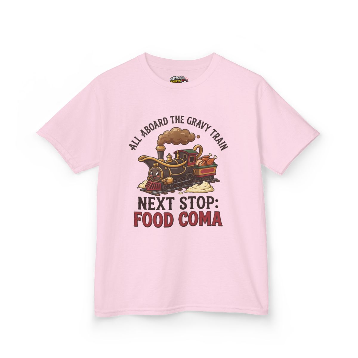 Color: Light Pink | Next Stop Food Coma Kids Tee