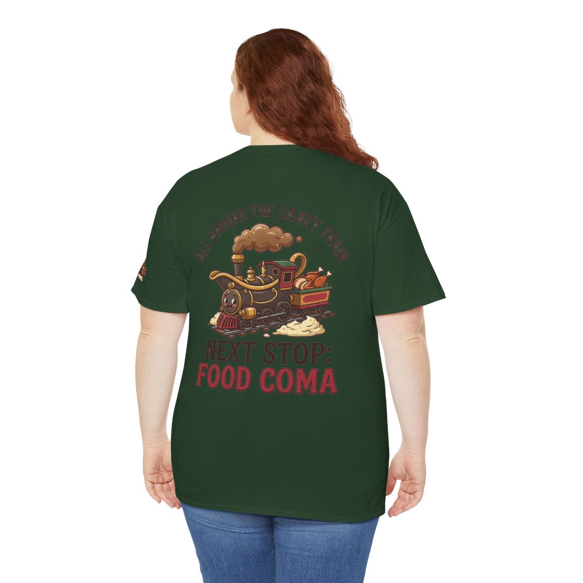 Color: Forest Green | Next Stop Food Coma Premium Graphic Tee