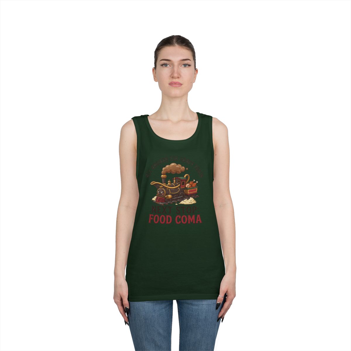 Color: Forest Green | Next Stop Food Coma Tank Top
