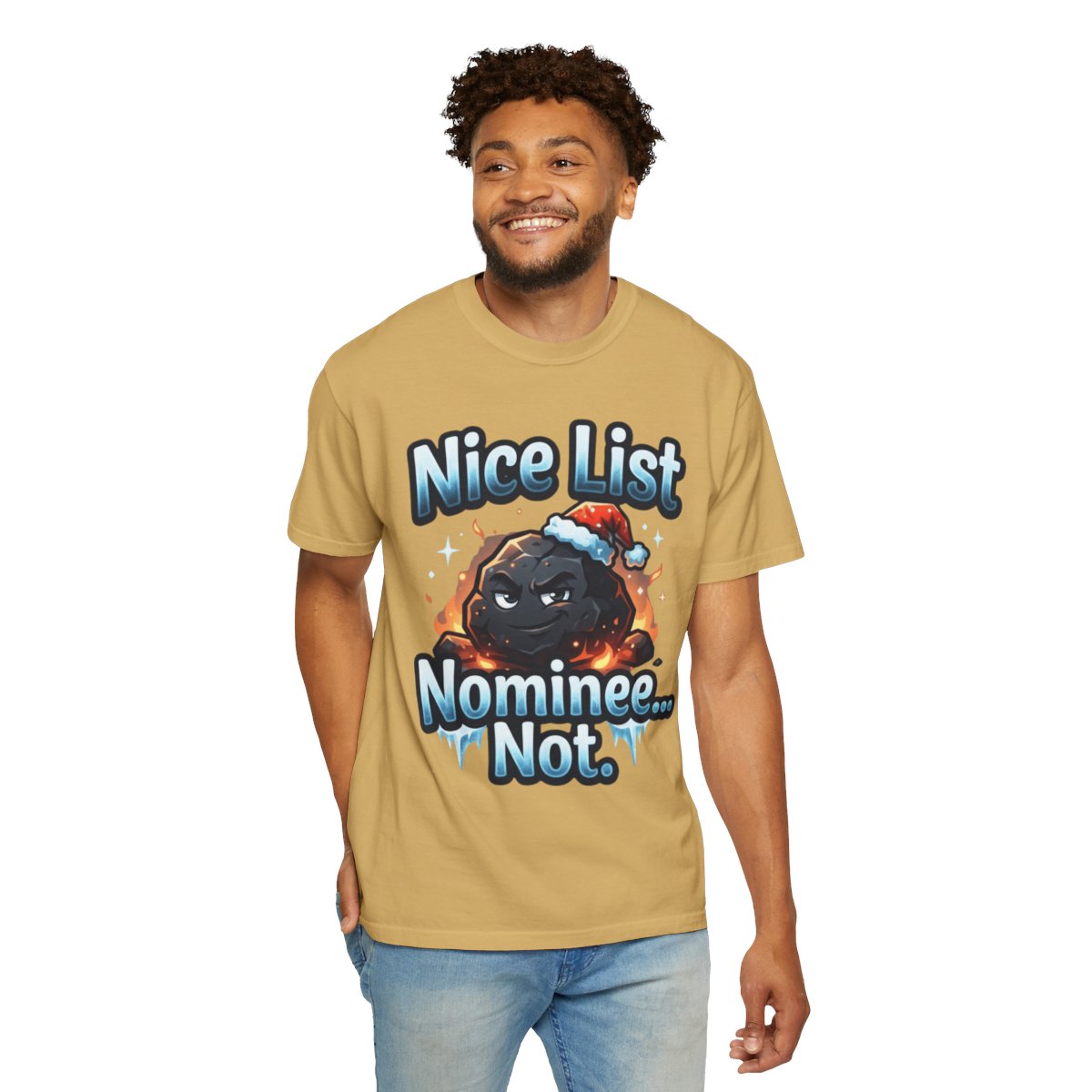 Color: Mustard | Nice List Nominee Unisex Garment-Dyed Tee