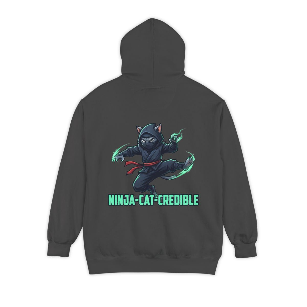 Color: Pepper | Ninja Cat Credible Garment-Dyed Hoodie
