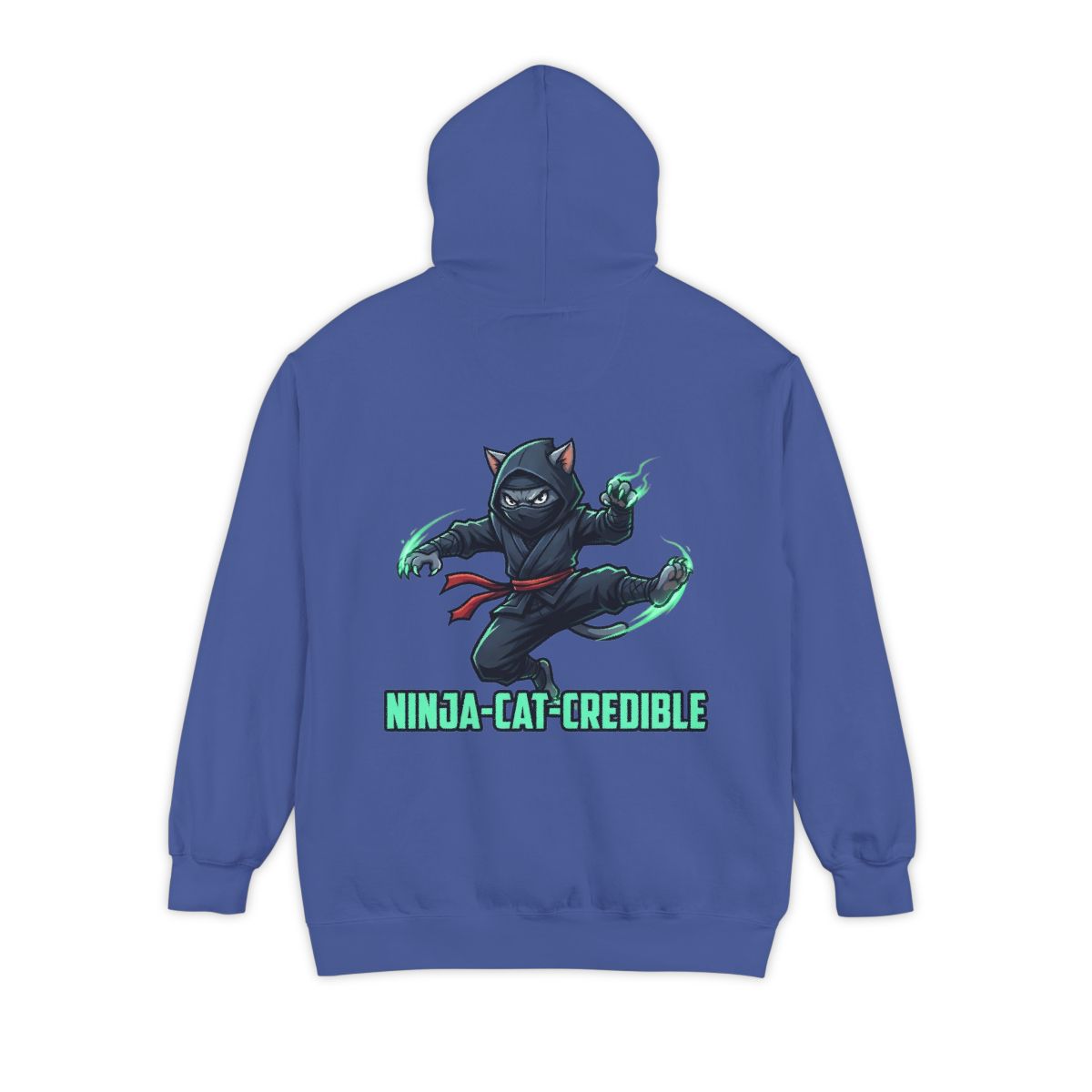 Color: Flo Blue | Ninja Cat Credible Garment-Dyed Hoodie