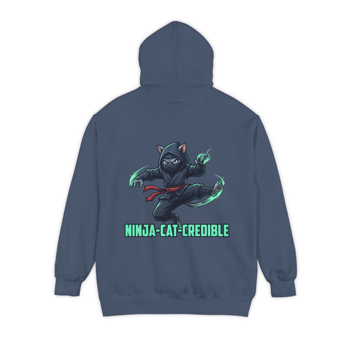 Color: Denim | Ninja Cat Credible Garment-Dyed Hoodie