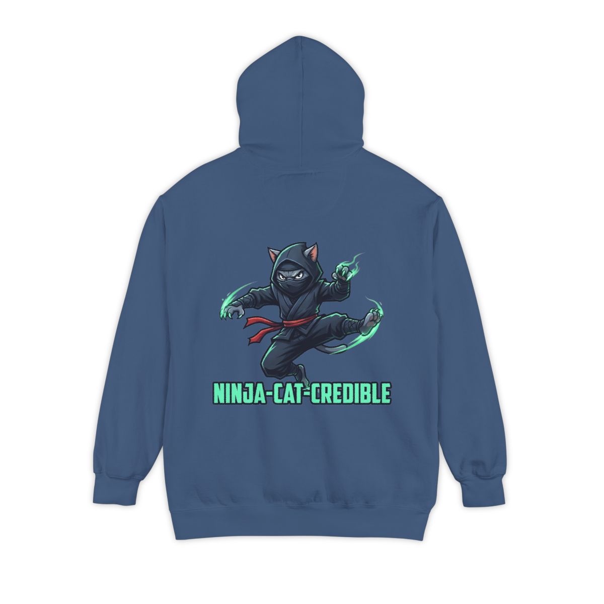 Color: True Navy | Ninja Cat Credible Garment-Dyed Hoodie