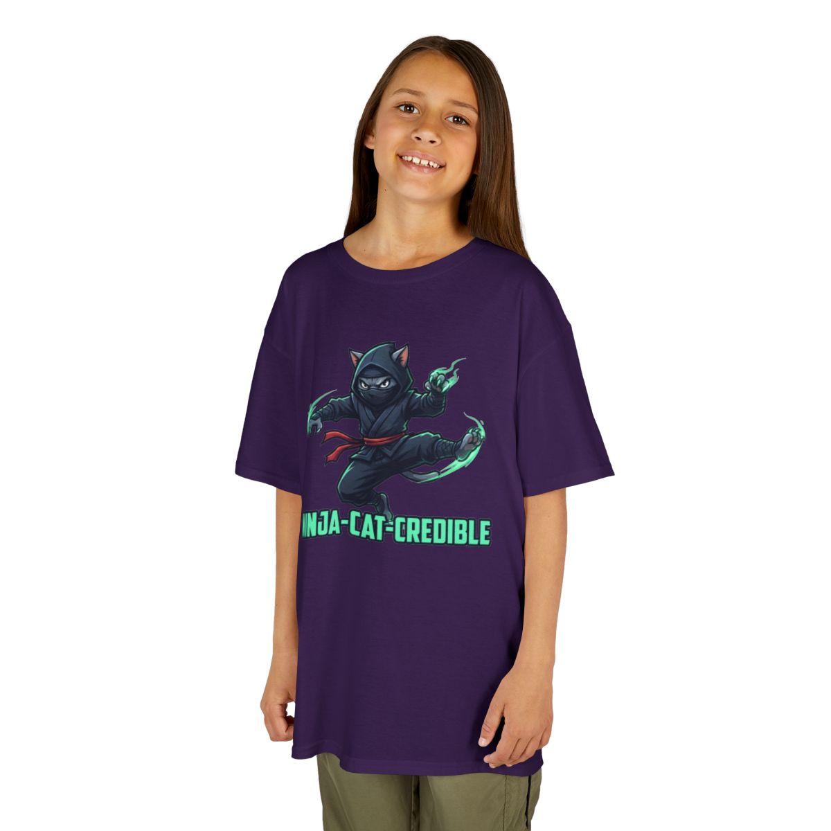 Color: Purple | Ninja Cat Credible Kids Tee