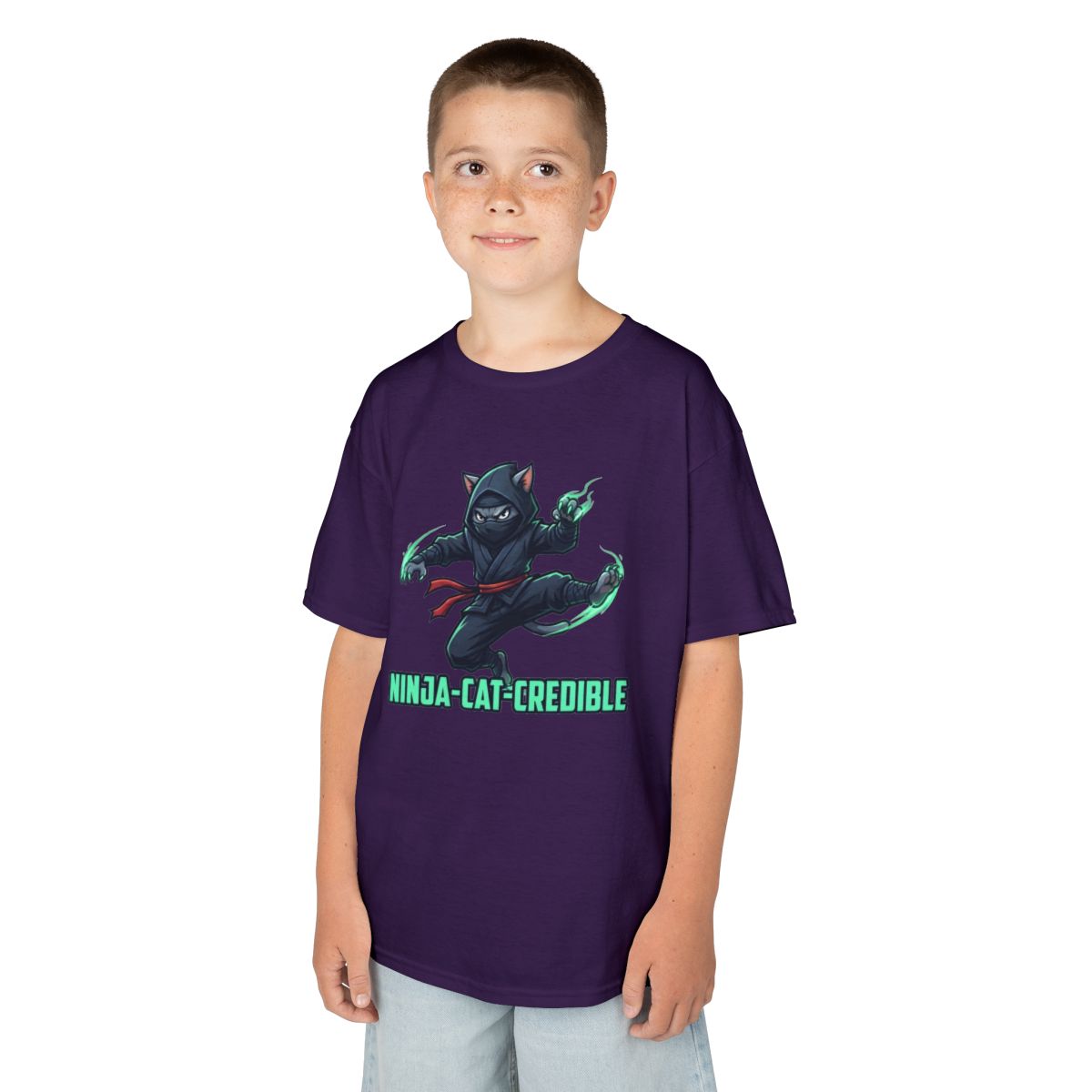 Color: Purple | Ninja Cat Credible Kids Tee