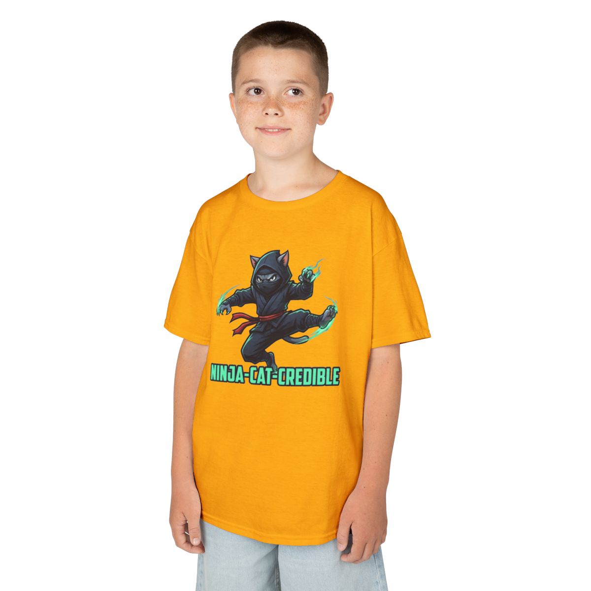 Color: Gold | Ninja Cat Credible Kids Tee