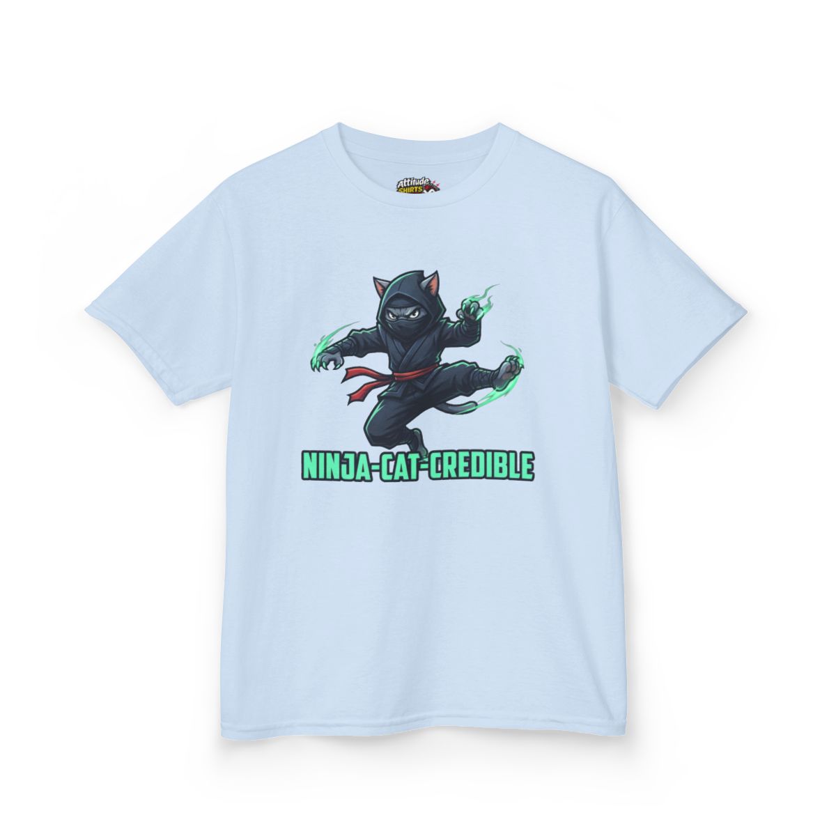 Color: Light Blue | Ninja Cat Credible Kids Tee