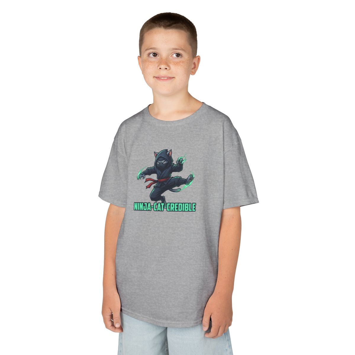 Color: Sport Grey | Ninja Cat Credible Kids Tee