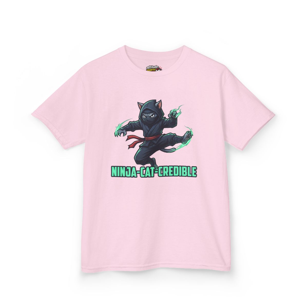 Color: Light Pink | Ninja Cat Credible Kids Tee