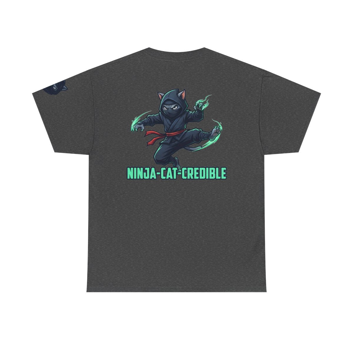 Color: Dark Heather | Ninja Cat Credible Premium Graphic Tee