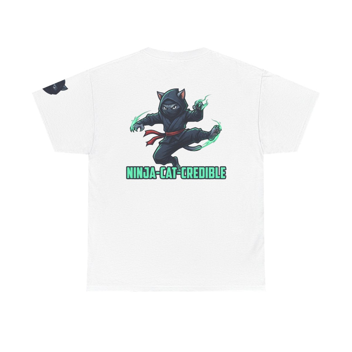 Color: White | Ninja Cat Credible Premium Graphic Tee