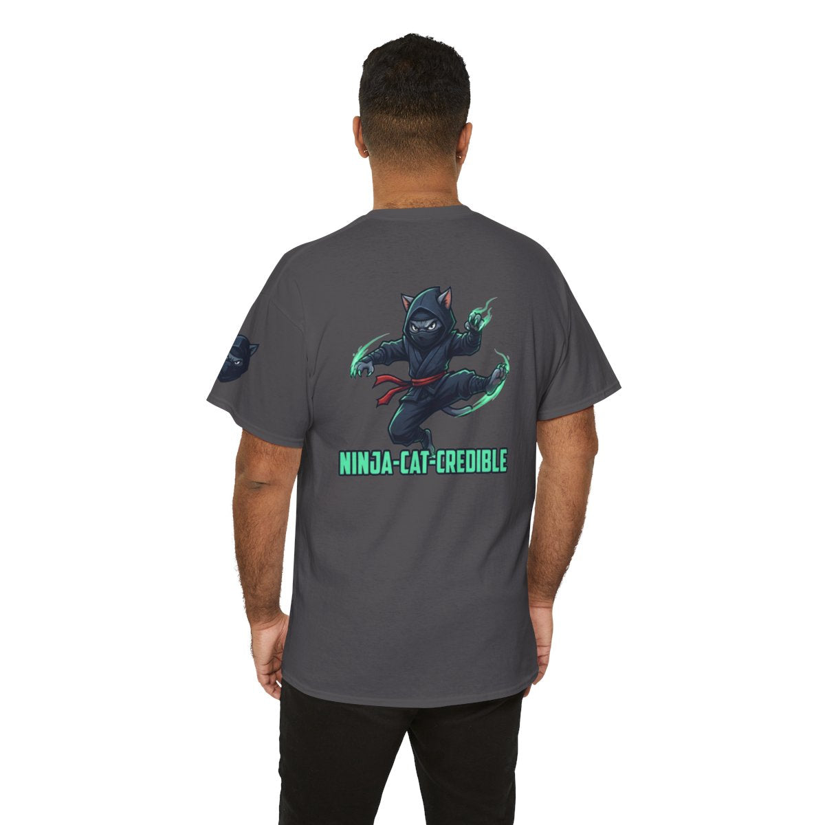 Color: Charcoal | Ninja Cat Credible Premium Graphic Tee