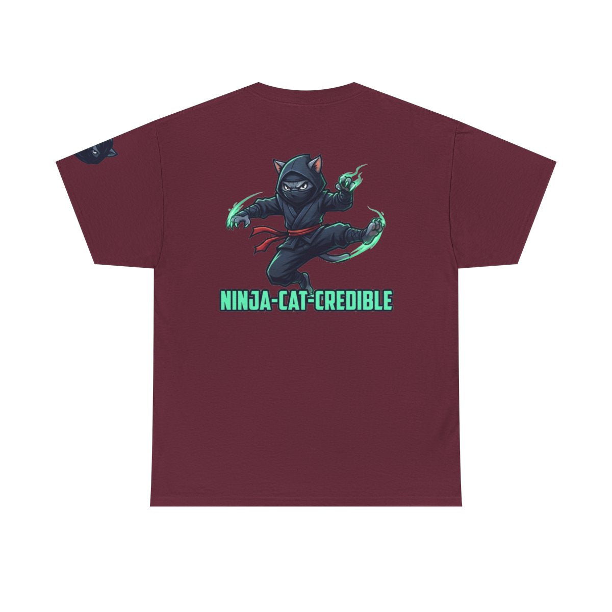 Color: Maroon | Ninja Cat Credible Premium Graphic Tee